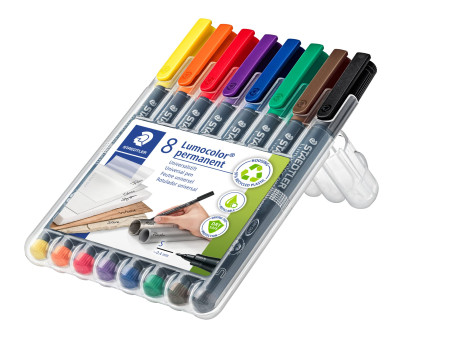 STAEDTLER Marqueur permanent 313S Lumocolor, étui de 8