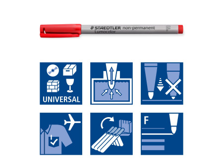 STAEDTLER Marqueur non permanent 316F Lumocolor, étui de 8