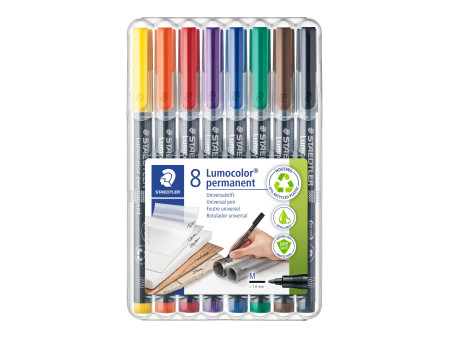STAEDTLER Marqueur permanent 317M Lumocolor, étui de 8
