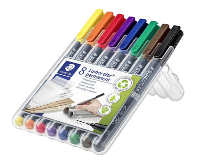 STAEDTLER Marqueur permanent 318F Lumocolor, étui de 8