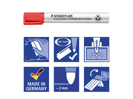 STAEDTLER Marqueur tableau blanc 351B Lumocolor, étui de 4
