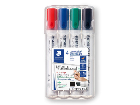 STAEDTLER Marqueur tableau blanc 351 Lumocolor, étui de 4