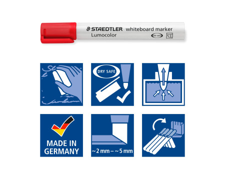 STAEDTLER Marqueur tableau blanc 351 Lumocolor, étui de 4