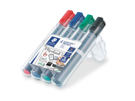 STAEDTLER Marqueur de conférence 356 Lumocolor, étui de 4