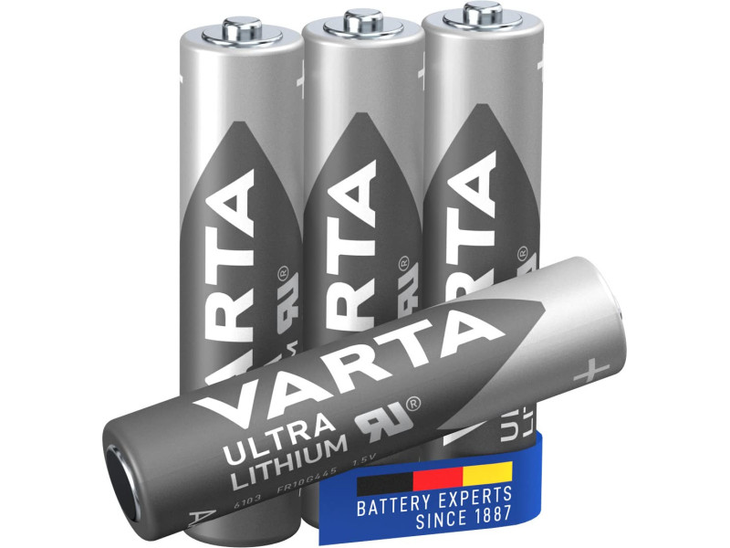 VARTA Pile au lithium Ultra Lithium, Micro (AAA), pack de 4