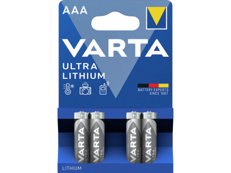 VARTA Pile au lithium Ultra Lithium, Micro (AAA), pack de 4