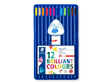 STAEDTLER Crayon de couleur ergosoft triangulaire,étui de 12