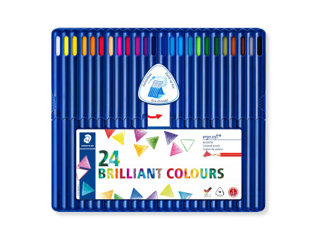 STAEDTLER Crayon de couleur ergosoft triangulaire,étui de 24