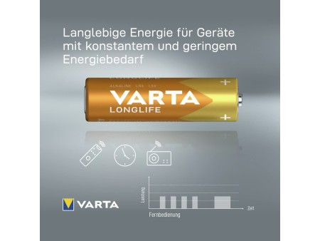 VARTA Pile alcaline 'LONGLIFE', Mignon AA