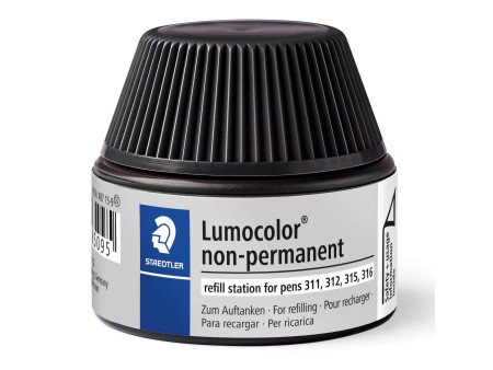 STAEDTLER Flacon de recharge Lumocolor, non permanent, noir