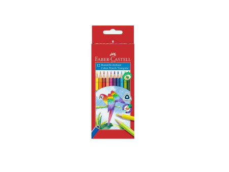 FABER-CASTELL Crayons de couleur triangulaires, étui de 12