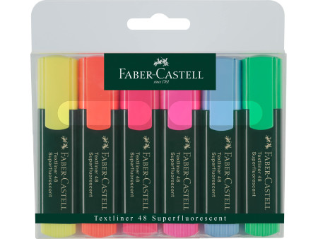 FABER-CASTELL Surligneur TEXTLINER 48 REFILL, étui de 6