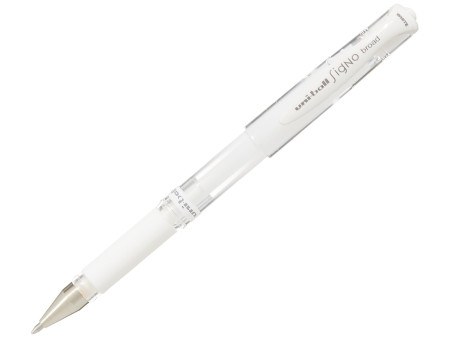 uni-ball Stylo roller à encre gel SIGNO broad UM153, blanc