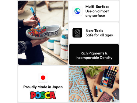 POSCA Marqueur à pigment PC8K, étui de 8, assorti