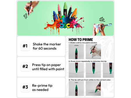 POSCA Marqueur à pigment PC8K, étui de 8, assorti