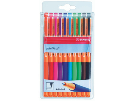 STABILO Stylo à encre gel pointVisco, étui plastique de 10