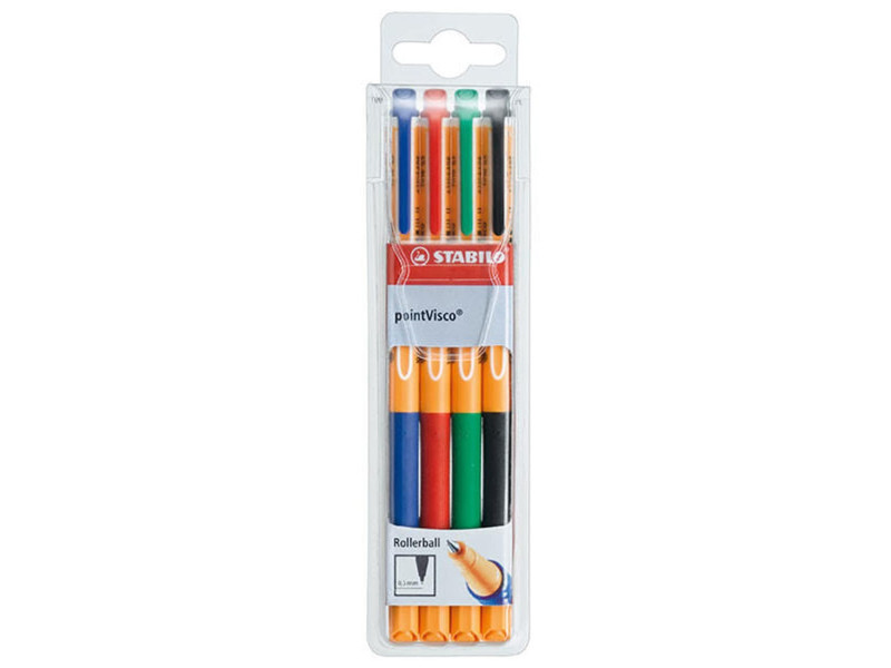 STABILO Stylo à encre gel pointVisco, étui plastique de 4