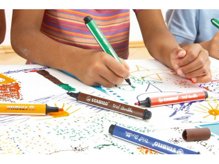 STABILO Stylo feutre Trio Scribbi, bleu