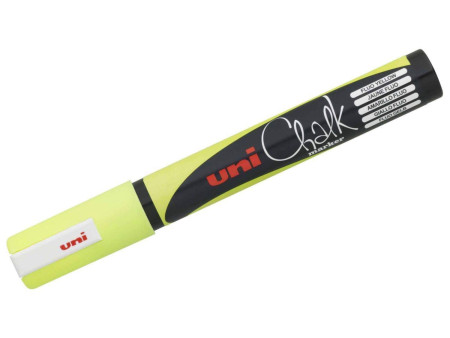 uni-ball Marqueur craie Chalk marker PWE5M, jaune fluo