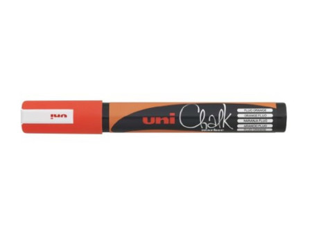 uni-ball Marqueur craie Chalk marker PWE5M, orange fluo