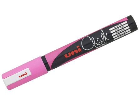 uni-ball Marqueur craie Chalk marker PWE5M, rose fluo