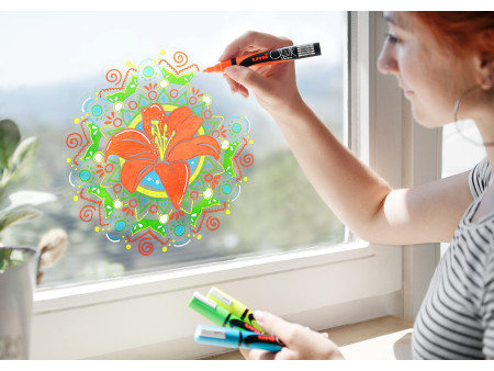 uni-ball Marqueur craie Chalk marker PWE8K, orange fluo