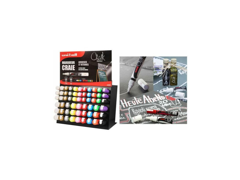 uni-ball Marqueur craie Chalk, présentoir de 63 pièces