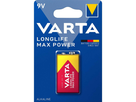 VARTA Pile alcaline Longlife Max Power, E-Bloc (9V)