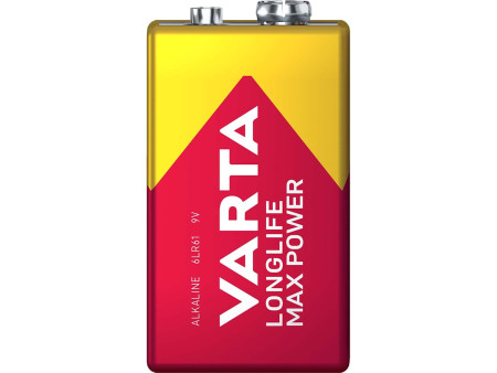 VARTA Pile alcaline Longlife Max Power, E-Bloc (9V)