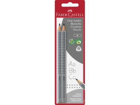 FABER-CASTELL Crayon graphite Jumbo GRIP, blister de 2