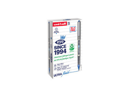uni-ball Stylo roller eye fine UB157E, VALUE PACK, bleu
