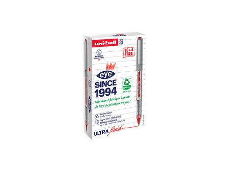 uni-ball Stylo roller eye fine UB157E, VALUE PACK, rouge