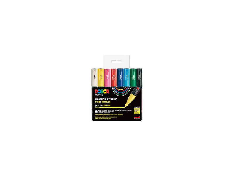 POSCA Marqueur à pigment PC1MC, étui de 8, couleurs douces