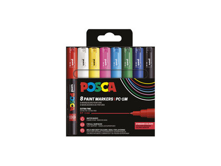 POSCA Marqueur à pigment PC1MC, étui de 8, couleurs douces