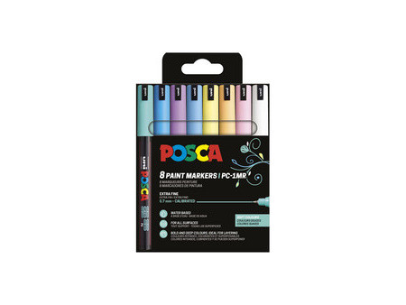 POSCA Marqueur à pigment PC1MR, étui de 8, couleurs douces
