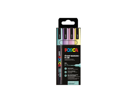 POSCA Marqueur à pigment PC3M, étui de 4, couleurs douces