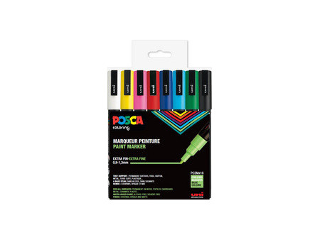 POSCA Marqueur à pigment PC3M, étui de 8, couleurs douces