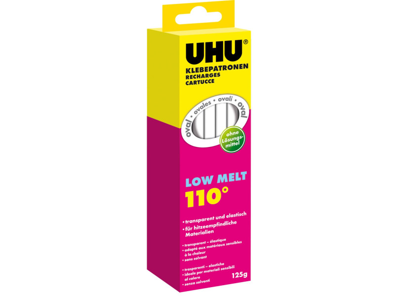 UHU Recharde de colle Low Melt, 125 g, transparent