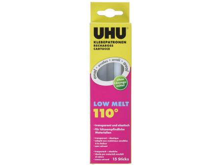 UHU Recharge de colle Low Melt, 200 g, transparent