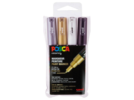 POSCA Marqueur à pigment PC1MC, étui de 4, assorti