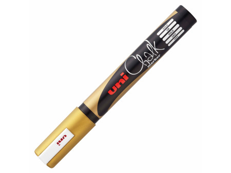 uni-ball Marqueur craie Chalk marker PWE5M, or