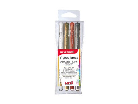uni-ball Stylo roller à encre gel SIGNO broad UM-153, étui