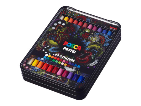 POSCA Crayon de cire PASTEL KPA100, étui de 24