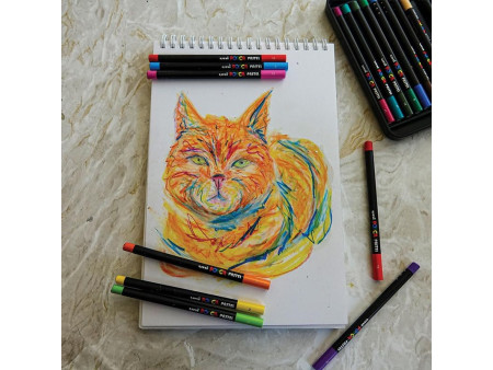 POSCA Crayon de cire PASTEL KPA100, étui de 24