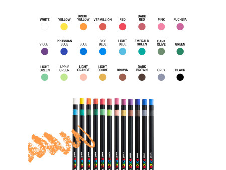 POSCA Crayon de cire PASTEL KPA100, étui de 24