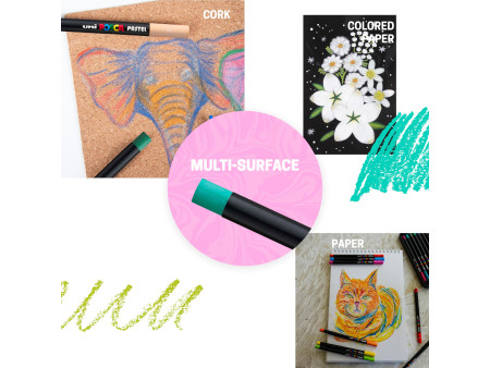 POSCA Crayon de cire PASTEL KPA100, étui de 24