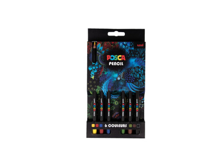 POSCA Crayons de couleur PENCIL KPE200, étui carton de 6
