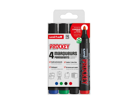 uni-ball Marqueur permanent PROCKEY PM122/4 PF, set de 4