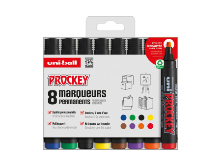 uni-ball Marqueur permanent PROCKEY PM126/8 PF, set de 8