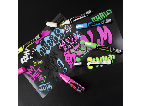 uni-ball Marqueur craie Chalk marker PWE5M/4 PF, étui de 4